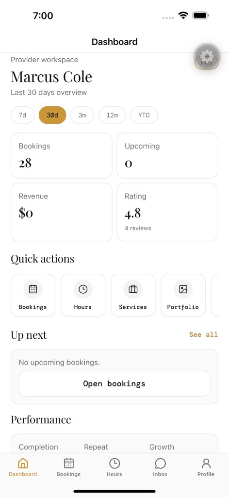 Beru provider dashboard