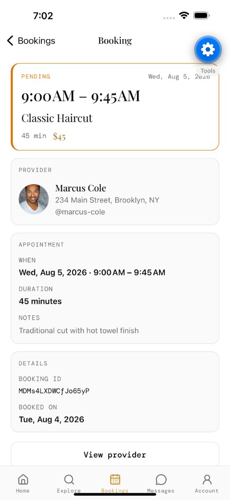 Beru booking detail