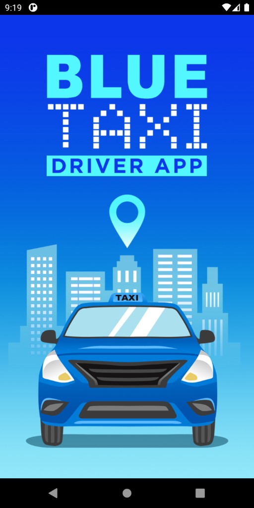 Blue Taxi driver splash