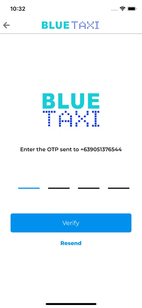 Blue Taxi OTP verification